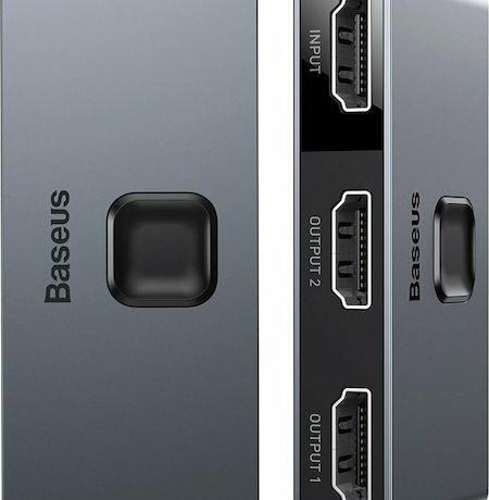 Baseus Matrix, Διακοπτης HDMI Switch 2 σε 1, 1 σε 2, Γκρι