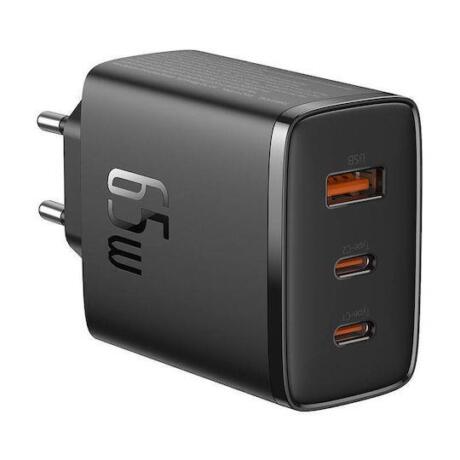 Baseus Cube PRO, Φορτιστης Γρηγορης Φορτισης, 3 Θυρες, 65W, Μαυρο