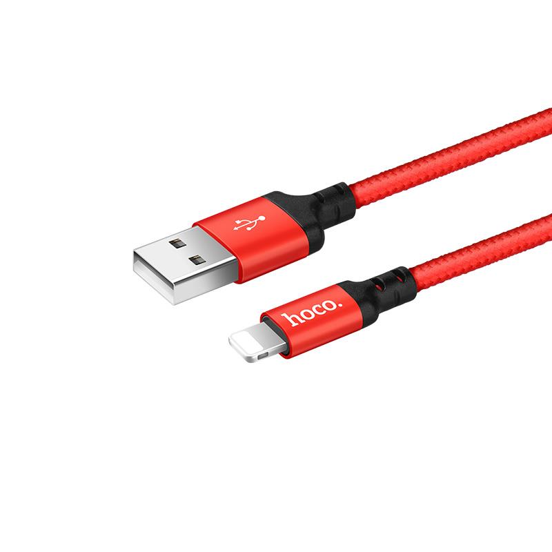 Hoco X14 Καλωδιο Lightning Φορτισης & Data 1m, Red-black