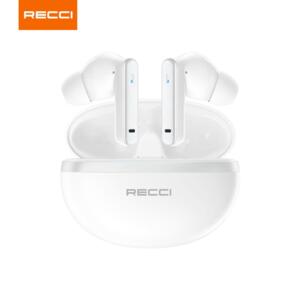 Bluetooth Ακουστικά Recci REP-W88 TWS Ασύρματα με ANC & Θήκη Φόρτισης - White