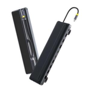 BASEUS ELITEJOY EH3, USB HUB, 12 ΘΥΡΕΣ, ΓΚΡΙ