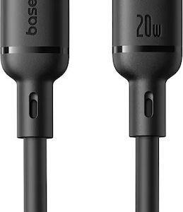 BASEUS SILKY SERIES ΚΑΛΩΔΙΟ ΦΟΡΤΙΣΗΣ, TYPE-C ΣΕ LIGHTNING, 20W, 2M, ΜΑΥΡΟ