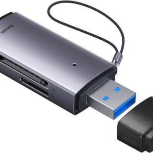 BASEUS LITE SERIES, USB SD TFT CARD READER, ΓΚΡΙ
