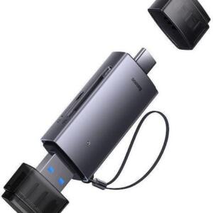 BASEUS LITE SERIES, USB ΚΑΙ TYPE-C, SD TFT CARD READER, ΓΚΡΙ