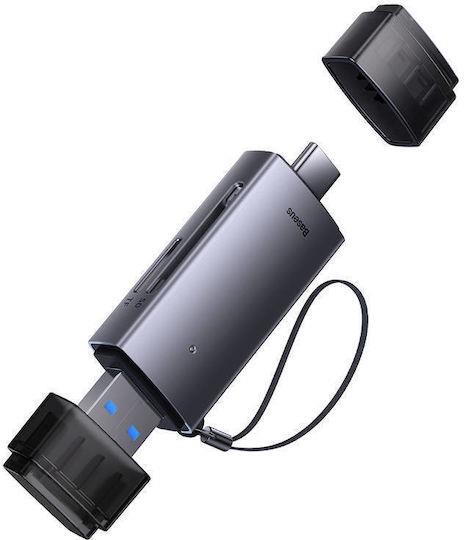 BASEUS LITE SERIES, USB ΚΑΙ TYPE-C, SD TFT CARD READER, ΓΚΡΙ 1 BASEUS LITE SERIES, USB ΚΑΙ TYPE-C, SD TFT CARD READER, ΓΚΡΙ